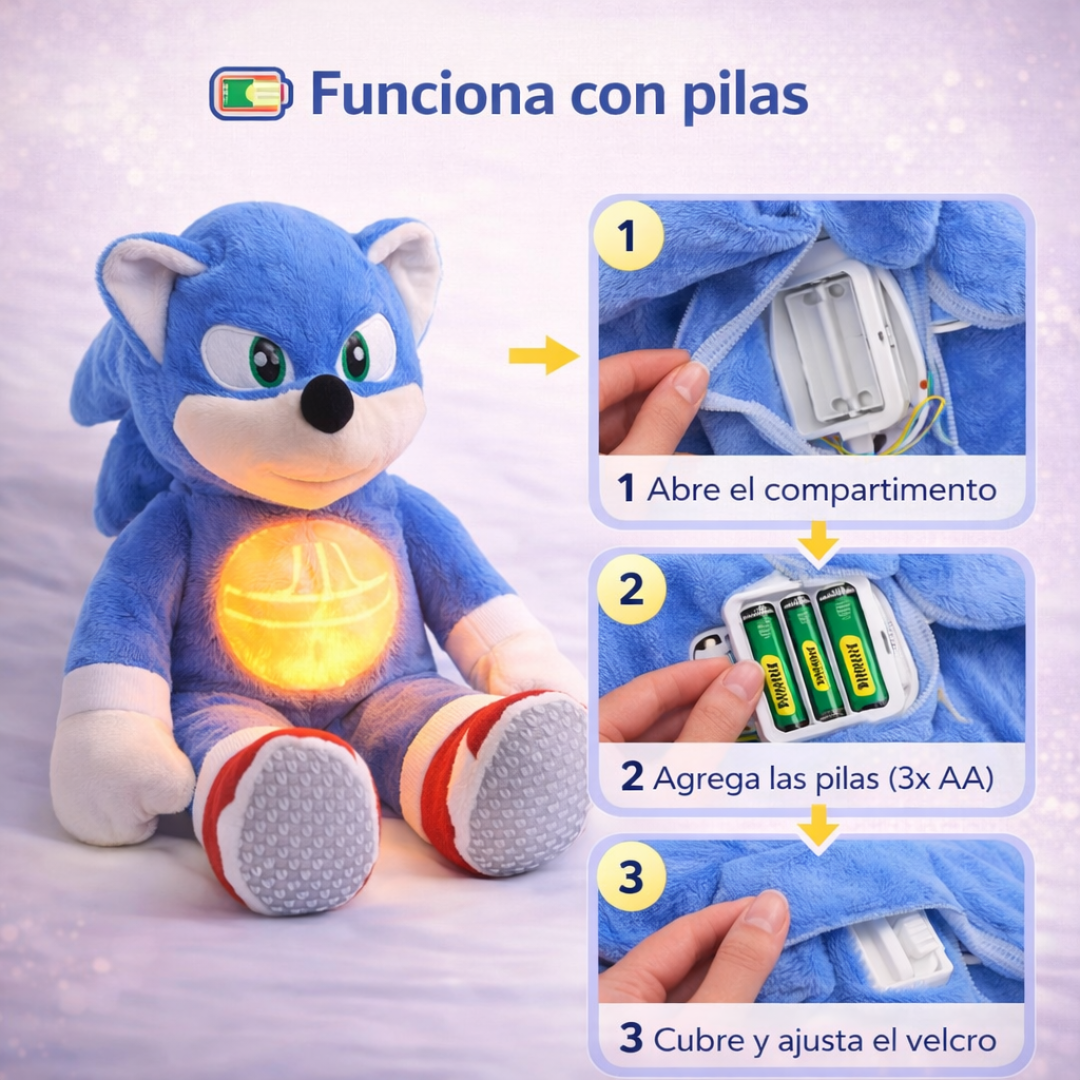 Peluche que respira con luz suave para dormir
