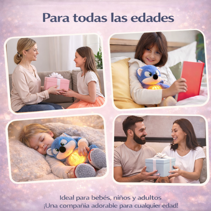 Peluche que respira con luz suave para dormir